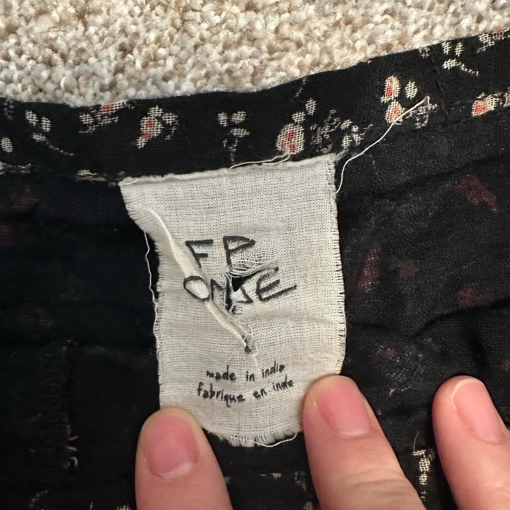 FP‎ ONE Floral Black Skirt with Red and Pink Accents - Picture 2 of 3